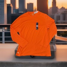 Athletic Works Orange Long Sleeve T-Shirt Moisture Wicking DriWorks Size Medium