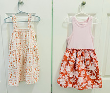 Cat  Jack Girls 5T Ribbed Sleeveless Pink/Orange/White Floral Knee Sundress