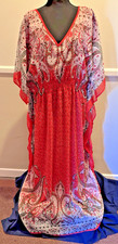 SPEED CONTROL Paisley Boho Kaftan Maxi Dress, Plus Size 3X EUC, Beachy, Flowy