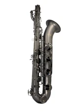 High grade Eastern music Matt black Baritone Saxophone full body hand engraving