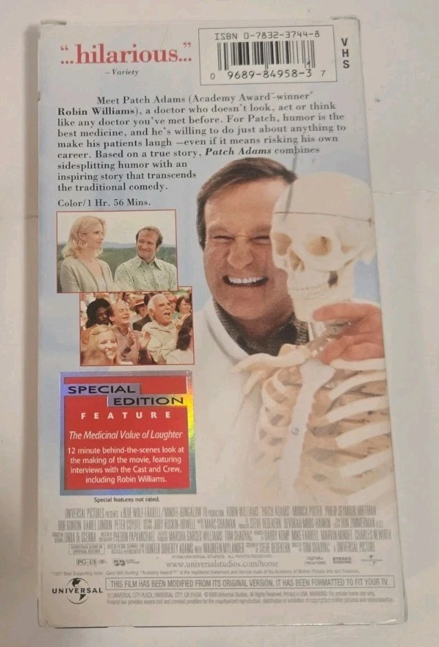 Patch Adams (VHS, 1999, Extra footage/ Special Edition) - Image 3 of 4