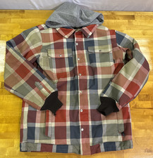 Burton MB Hackett Dryride Plaid Mens L Hooded...