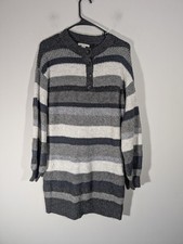 American Eagle Womens Gray Striped Long Sleeve Sweater Dress Sz S Academia