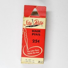 Vintage 1950  s Sta-Rite Hair Pins In Original Box Full Box Bobby Pins