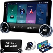 Android 15 10.1-inch Universal Car Stereo Radio w/Carplay & Android Auto 4+64GB