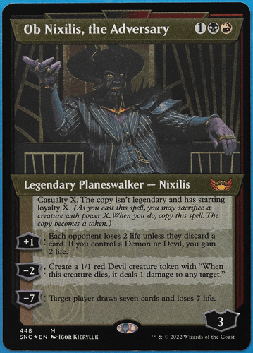 Ob Nixilis the Adversary Showcase ETCHED FOIL Streets of New Capenna MINT 503637 - Picture 1 of 2