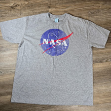 Vintage Pacific NASA T Shirt Mens XL Gray Space Logo USA Fabric Rocket Center T