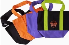 4 X Trader Joe's Mini Halloween Canvas Reusable Tote Bags ~ NWT PRIORITY SHIP!