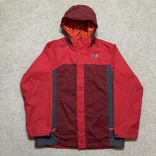 The North Face Jacket Boys Large 14/16 Red Gray DryVent Ski Hooded Waterproof