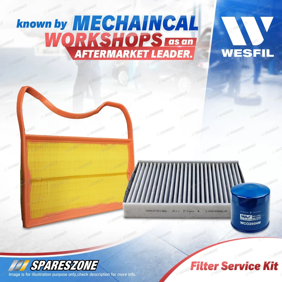 Wesfil Oil Air Cabin Filter Service Kit for Volkswagen Up 1.0L 2012-On - image 2 of 2