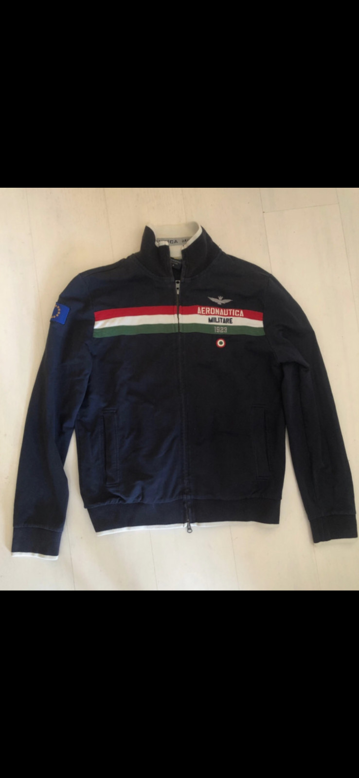 AERONAUTICA MILITARE ITALIA FELPA MAGLIA CERNIERA CARDIGAN UOMO BLU TG. XL