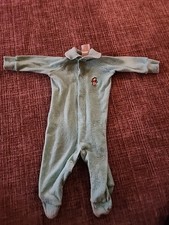 VTG 80s Winnie The Pooh Terry Cloth Sleeper Mint Green Sears Disney 3-9 Months