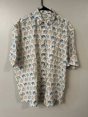 NWOT Men s Camel Design Button Down Shirt Size 3XL