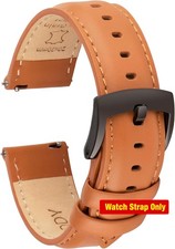 Leather Strap Compatible with 18mm 20mm Watch & Smartwatch Quick Release