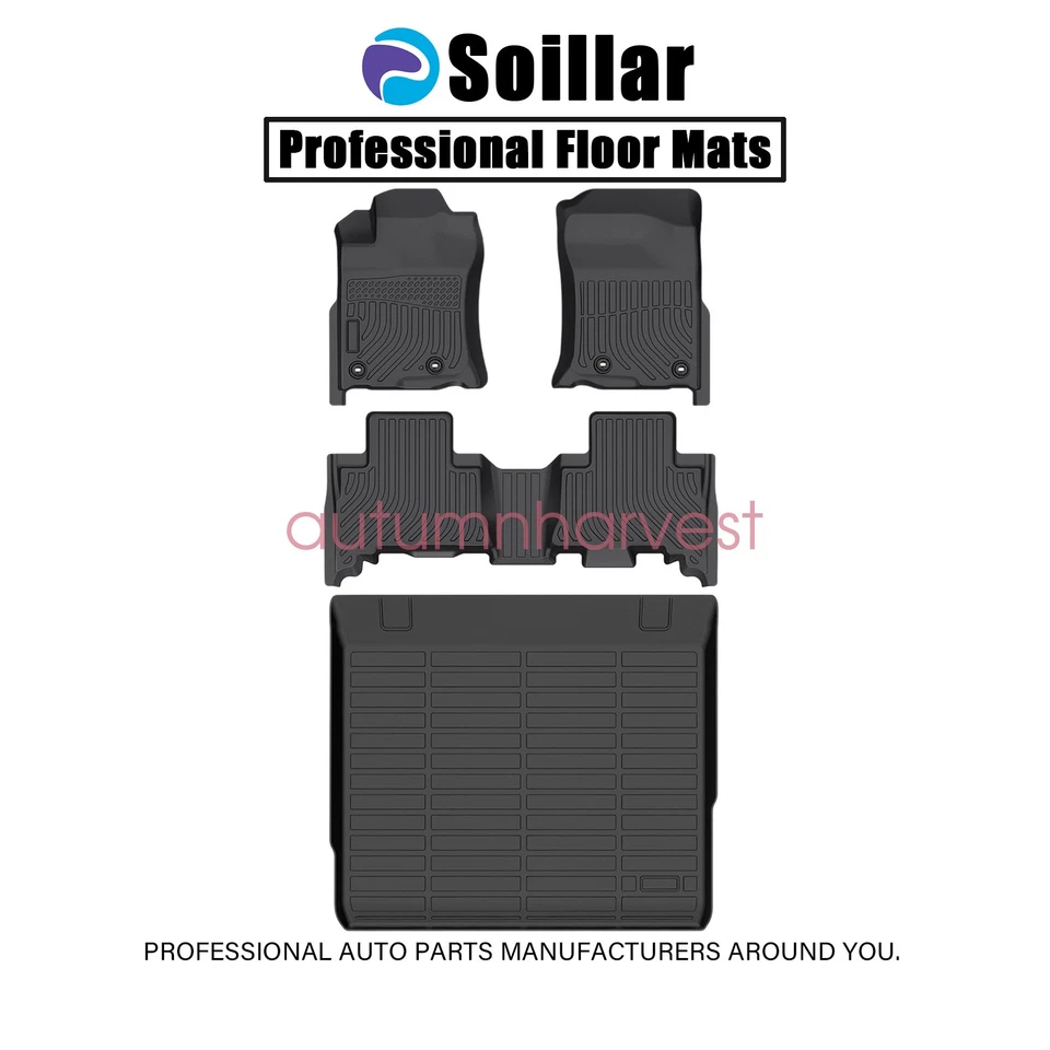 TPE Floor Mats+Trunk Cargo Liner For 2013-2024 Toyota 4Runner 5 Seat All Weather - Imagem 2 de 4