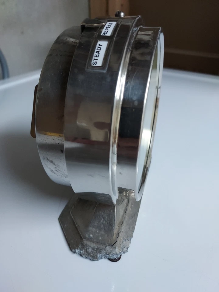 Antiguo reloj despertador Westclox Big Ben De Luxe 1927 acabado níquel pátina demasiado fresca Foto 3 de 4