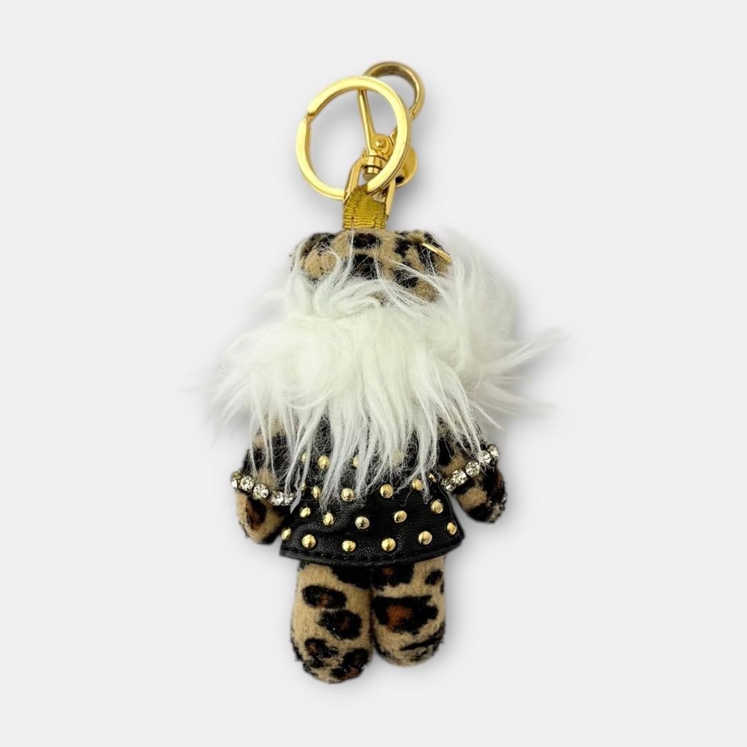 PRADA Teddy Bear Beatrick Leopard Bag Charm Keychain Accessory