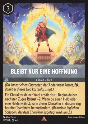 Lorcana Bleibt Nur Eine Hoffnung 4URS-197 Rare Deutsch Neu