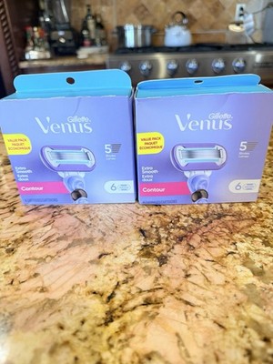 Gillette Venus Contour Extra Smooth 5-Blade Razor Refills 6 Cartridges