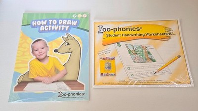 Zoo-Phonics How To Draw Activity + Student Handwriting Worksheets A1 - BOTH NEW