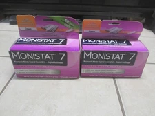 2 New Monistat 7 Combination Pack - 2 Tubes of Cream & 7 Applicators Each Box