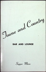 Towne and Country Bar and Lounge Supper Menu c1950s