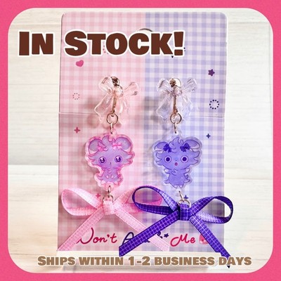 Pokemon Center Don't Attack Me Espurr Earring Set Kawaii Ribbon Charm Japan