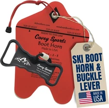Covey Sports Ski Boot Buckle Lever & Horn Bundle - One Size, Black & Red 