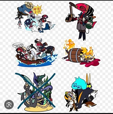 Helluva Boss 2025 Pirate Summer Merch Sticker Set - Not Including Chaz