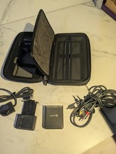 Vintage Zune MP3 Player Hard Sided Zipper Storage Travel Case Cables Parts