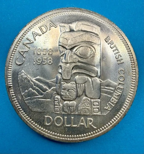 1958 Canada Silver Dollar Death Dollar Brilliant Uncirculated