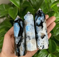 8-9cm Rainbow Moonstone Crystal Tower Healing Crystal Obelisk Mineral Specimens