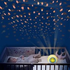 Kids Alarm Clock Moon Stars Projector Nightlight Snooze Temperature Boys Color