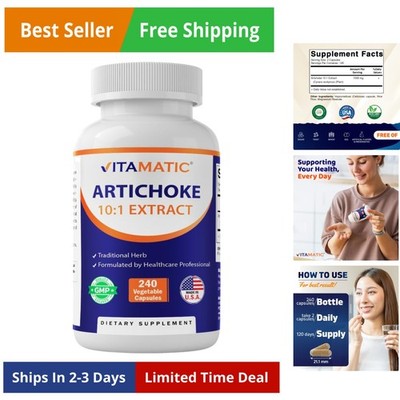Artichoke Extract 10:1 1000 mg Concentrated Extract Per Serving   Plant-Based...