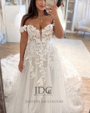 Glitter Visible Struts Wedding Dress Wedding Dress 32-60 Lace Strappy Buttons