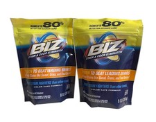2 BIZ Stain  Odor Eliminator Laundry Detergent Pow Booster Color Safe 8 Oz Ea