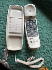 Vintage AT T TRIMLINE Telephone 210 WHITE SlimLine Lighted Touchtone w/Cords