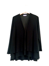 New Michele Hope Qvc Black Jacket / Cardigan With Hook Eye Closure Size 10 - 12