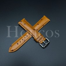 22 MM Leather Ostrich Watch Strap Fits Blancpain X Swatch Pacific Ocean Yellow
