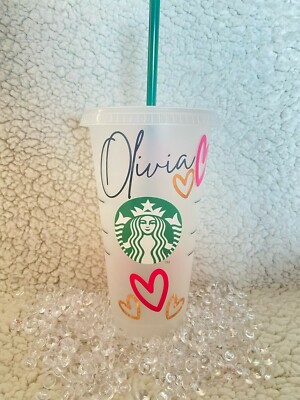 Personalisierte Starbucks kalte Tasse mit Strohhalm, 710 ml, 