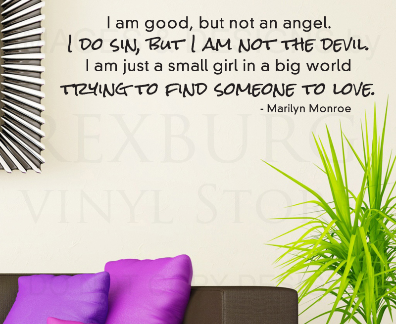 Marilyn Monroe I'm Good But Not An Angel Vinyl Wall Decal Sticker J72  