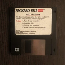 Vintage Packard Bell Recovery Disk 3.5 Media MS DOS 6