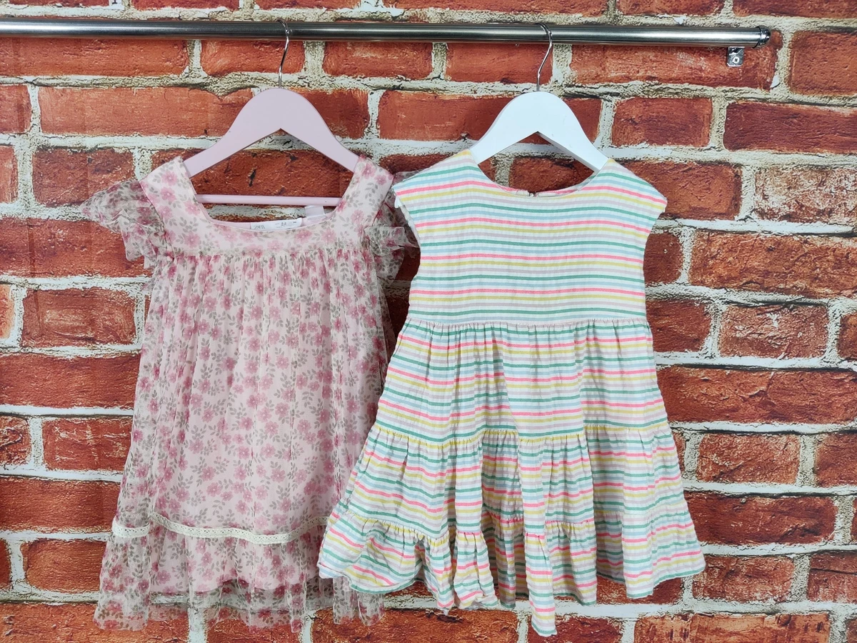 GIRLS BUNDLE AGE 2 3 YEARS ZARA M S PRETTY SUMMER DRESS SET FLORAL STRIPE 98CM