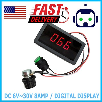 DC 6V-30V MAX 8A PWM Motor Speed Controller CW CCW 6V 12V 24V 36V
