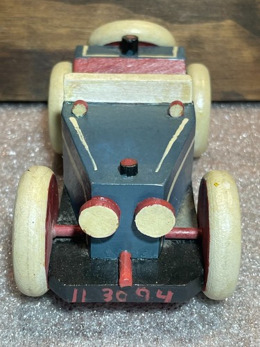 Vintage Hand Carved Wooden Car Unknown Year - Picture 6 of 7