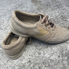 Vintage Endicott Johnson Bowling Shoes Size 9.5 Beige Sliders Suede Lace-up