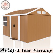 8X10 FT Heavy-Duty Metal Storage Shed w/ Windows, Lockable Door  Ventilation