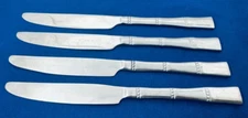 Cambridge SPIRE MIRROR Bamboo Stainless Flatware --Set of 4 Dinner Knives 9"