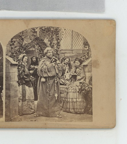 Priest Devotion Early Genre Stereoview c1865