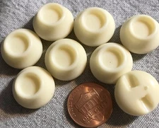 8 New Retro Thick Concave Cream Plastic Shank Buttons 11/16" 18mm Lot # 4572